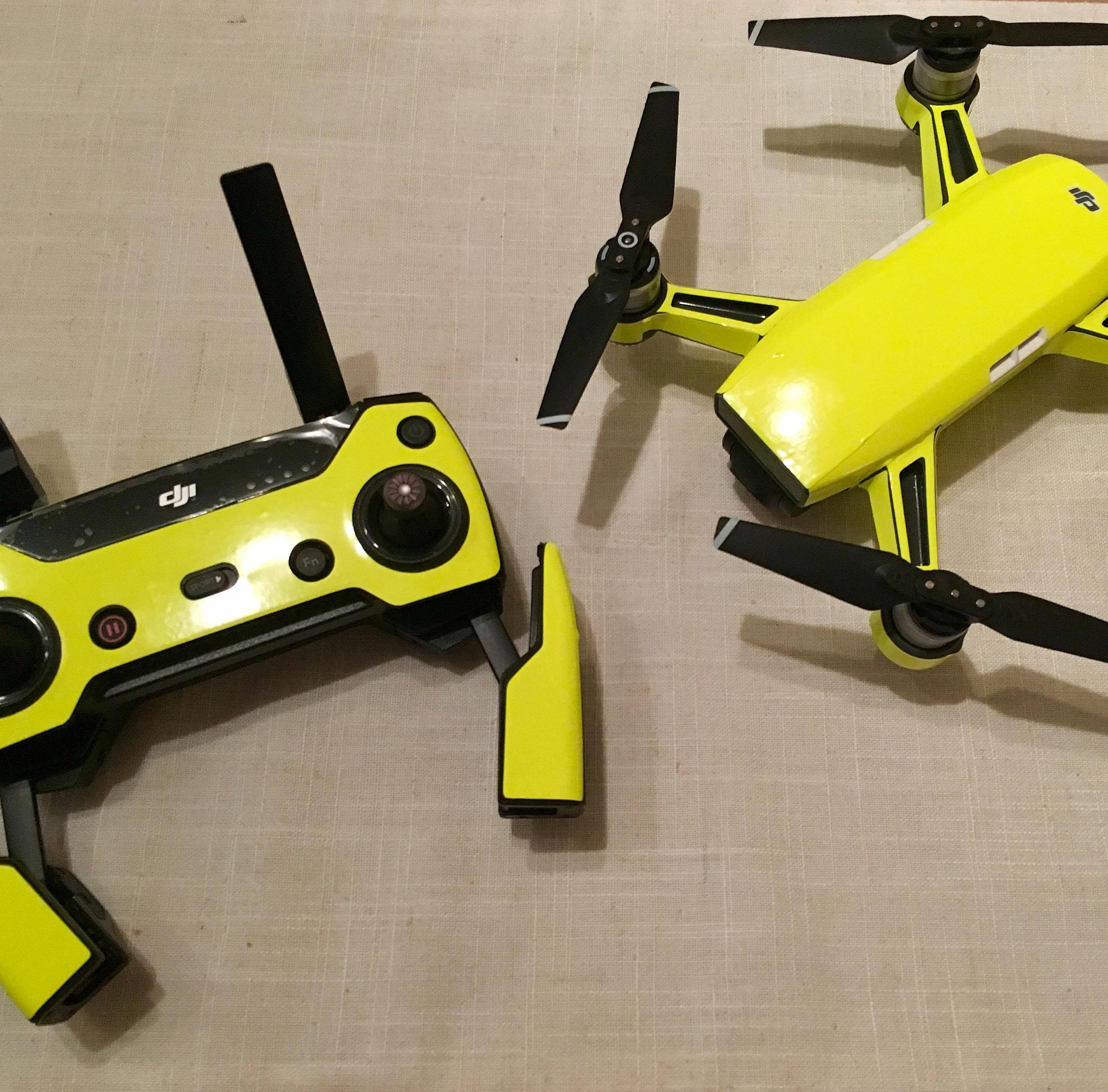 DJI Spark Yellow wrap - Drone Wrapz